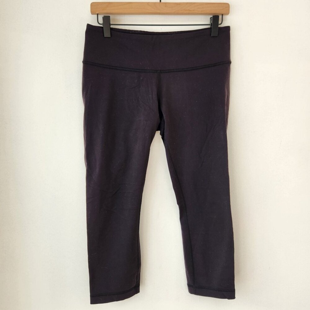 Lululemon Black Leggings Cropped Tights Activewear Exercise Athleisure Women's 8